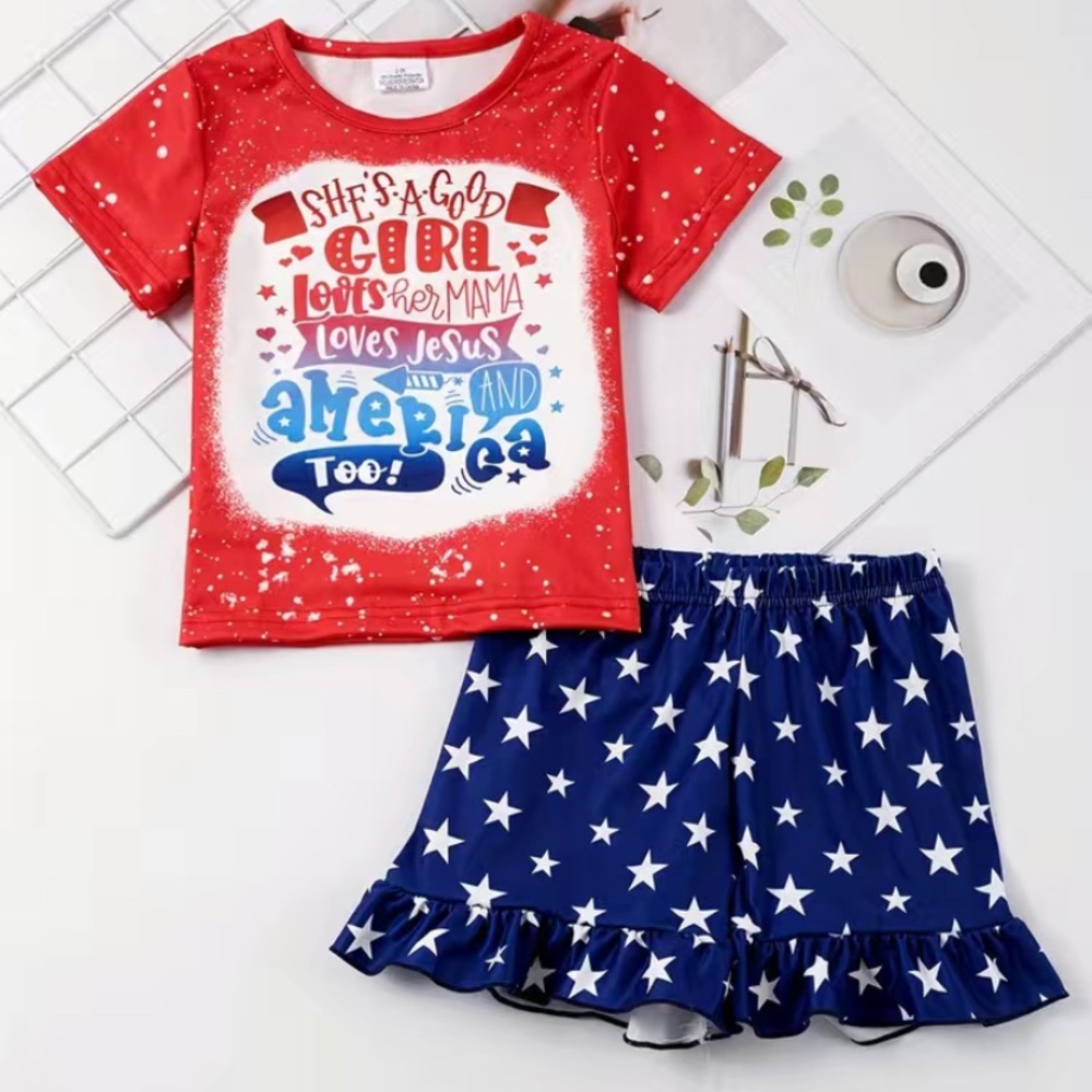 She’s a good girl … 4th of July ruffle outfit